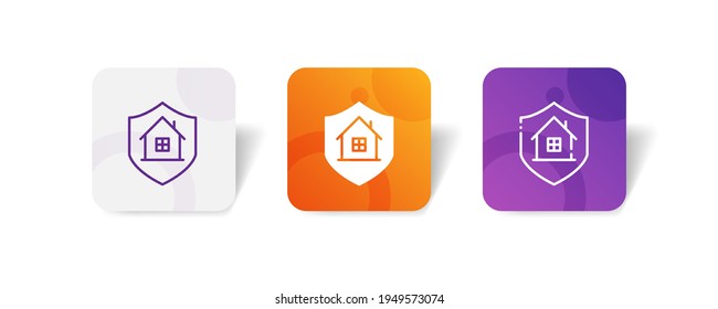 Home Shield Assurance Insurance Protection Pixel Perfect Icon Set Bundle In Line, Solid, Glyph, 3d Gradient Style