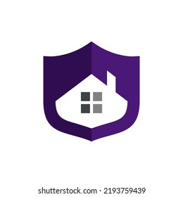 Diseño de logotipo sencillo en combinación con el hogar y el escudo