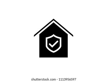  home shield icon flat