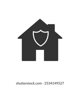 Home with shield icon isolated on white background. Insurance symbol modern, simple, vector, icon for website design, mobile app, ui. Vector Illustration