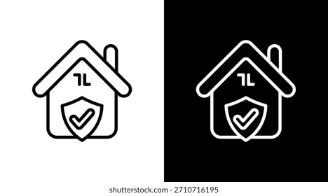 Home Shield With Icon Set Design