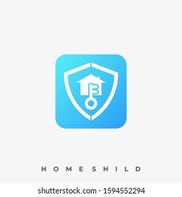 Home shield Illustration Vector Template. Suitable for Creative Industry, Multimedia, entertainment, Educations, Shop, and any related business