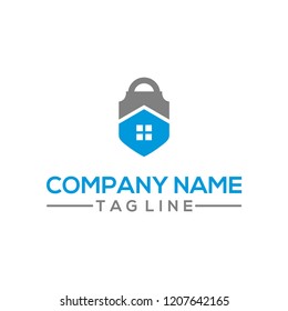 Home Shield Lock vector logo template for Home Security Company