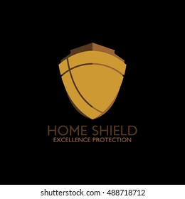 Home Shield logo design template. vector illustration