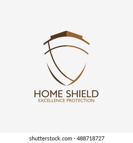 Home Shield Logo Design Template. Vector Illustration