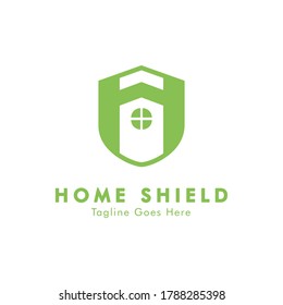 Home Shield Logo Design Vector Concept of Shield combined with H letter and Home