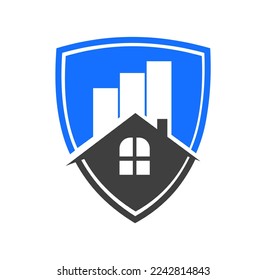 Home Shield Logo Vector Icon Sign illustration in white background isolated