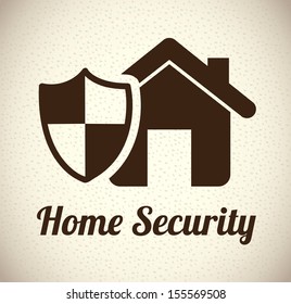 Home Shield Over Pattern Background Vector Illustration