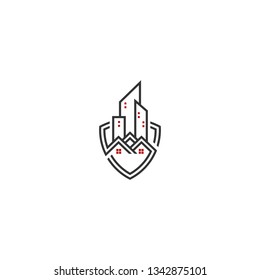 Home Shield, real estate and construction logo template. Vector