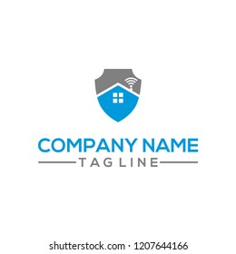 Home Shield Signal vector logo template for Automation Home Security Company
