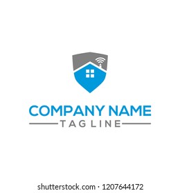 Home Shield Signal vector logo template for Automation Home Security Company
