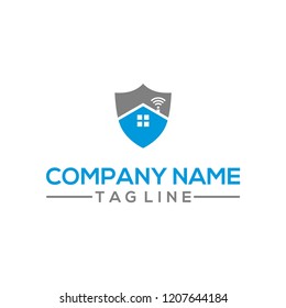 Home Shield Signal vector logo template for Automation Home Security Company
