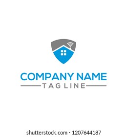 Home Shield Signal vector logo template for Automation Home Security Company