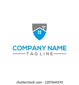 Home Shield Signal vector logo template for Automation Home Security Company