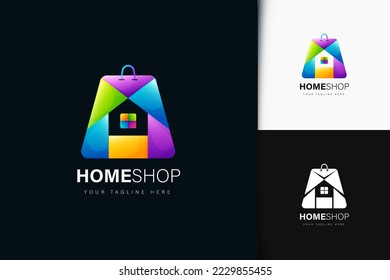 Home shop logo design with gradient