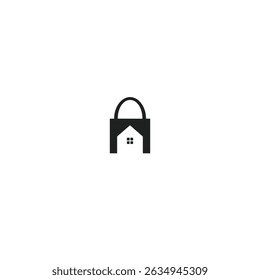 Home shopping logo icon flat vector design