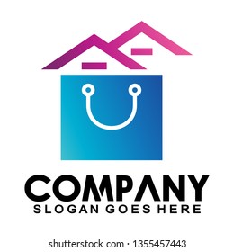 Home shopping logo template - Vector