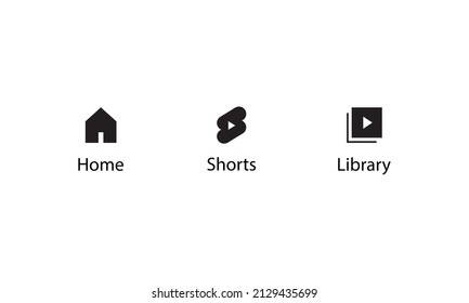 Home, Shorts, and Library Icon Vector Illustration