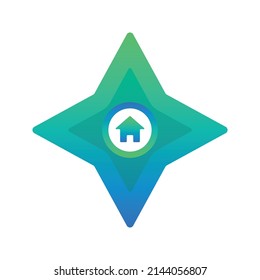home shuriken logo element design template icon