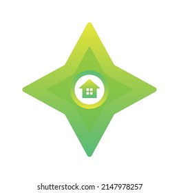 home shuriken logo element design template icon