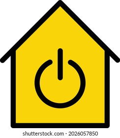 icono de color de línea vector de apagado de inicio