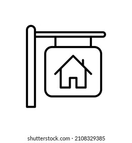 home sign board line icon vector isolated on white background