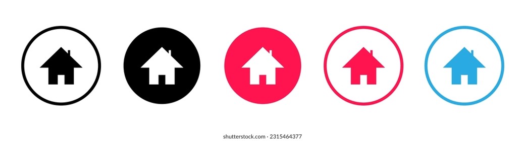 Home sign or icon. Home button. Main menu or interface. Vector
