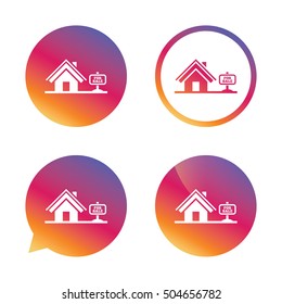 Home sign icon. House for sale. Broker symbol.