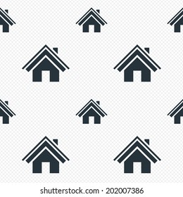 Home sign icon. Main page button. Navigation symbol. Seamless grid lines texture. Cells repeating pattern. White texture background. Vector