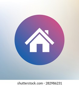 Home sign icon. Main page button. Navigation symbol. Icon on blurred background. Vector
