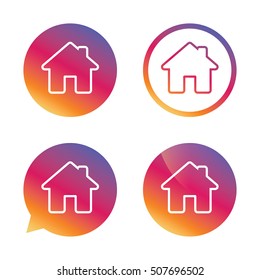 Home sign icon. Main page button. Navigation.