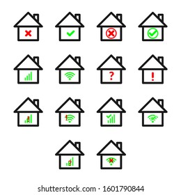 Home signal icon bundle. Network icon set
