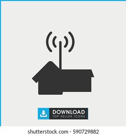 home signal icon. Simple filled home signal vector icon. On white background.
