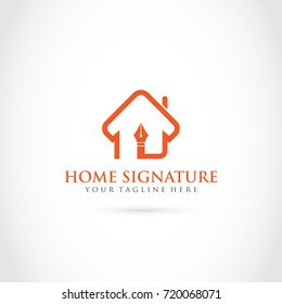  Home Signature Logo Template. Vector illustration Eps.10