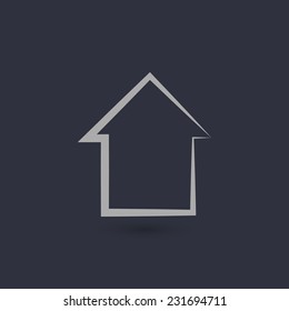 Home silhouette flat icon. Vector Illustration 