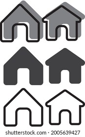 home silhouette icon set vector illustration icon for website on a white background