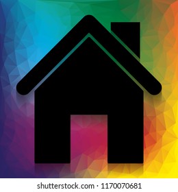Home silhouette illustration. Vector. Flat style black icon on white.