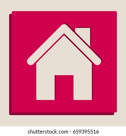 Home silhouette illustration. Vector. Grayscale version of Popart-style icon.