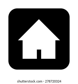 Home silhouette on black square background symbol icon vector illustration eps10 on white background