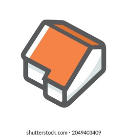 Edificio simple casero Icono del vector Ilustración de dibujos animados