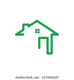 Home simple design logo green format jpg, png, eps