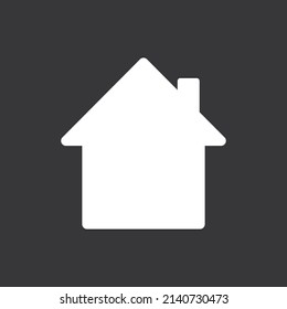 Home simple icon on grey background