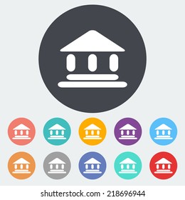 Home. Single flat icon on the circle. Vector illustration.