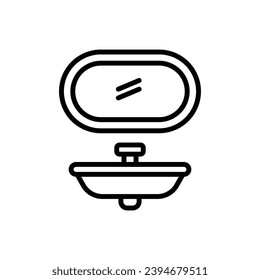 Home Sink Outline Icon Vector Illustration