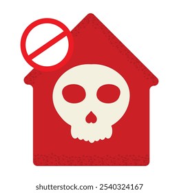 home with skull icon isolated on white background