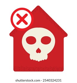home with skull icon isolated on white background