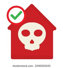 home with skull icon isolated on white background