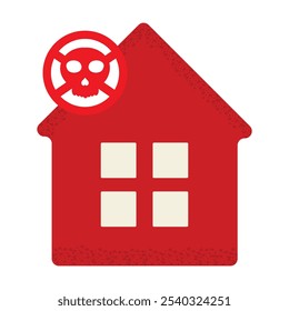 home with skull icon isolated on white background