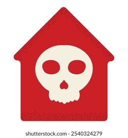 home with skull icon isolated on white background