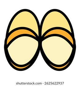 Home slippers footwear icon. Outline Home slippers footwear vector icon for web design isolated on white background color flat